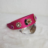 Pink Rhinestone wide brimmed headband