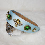 Opal bee wide rhinestone headband